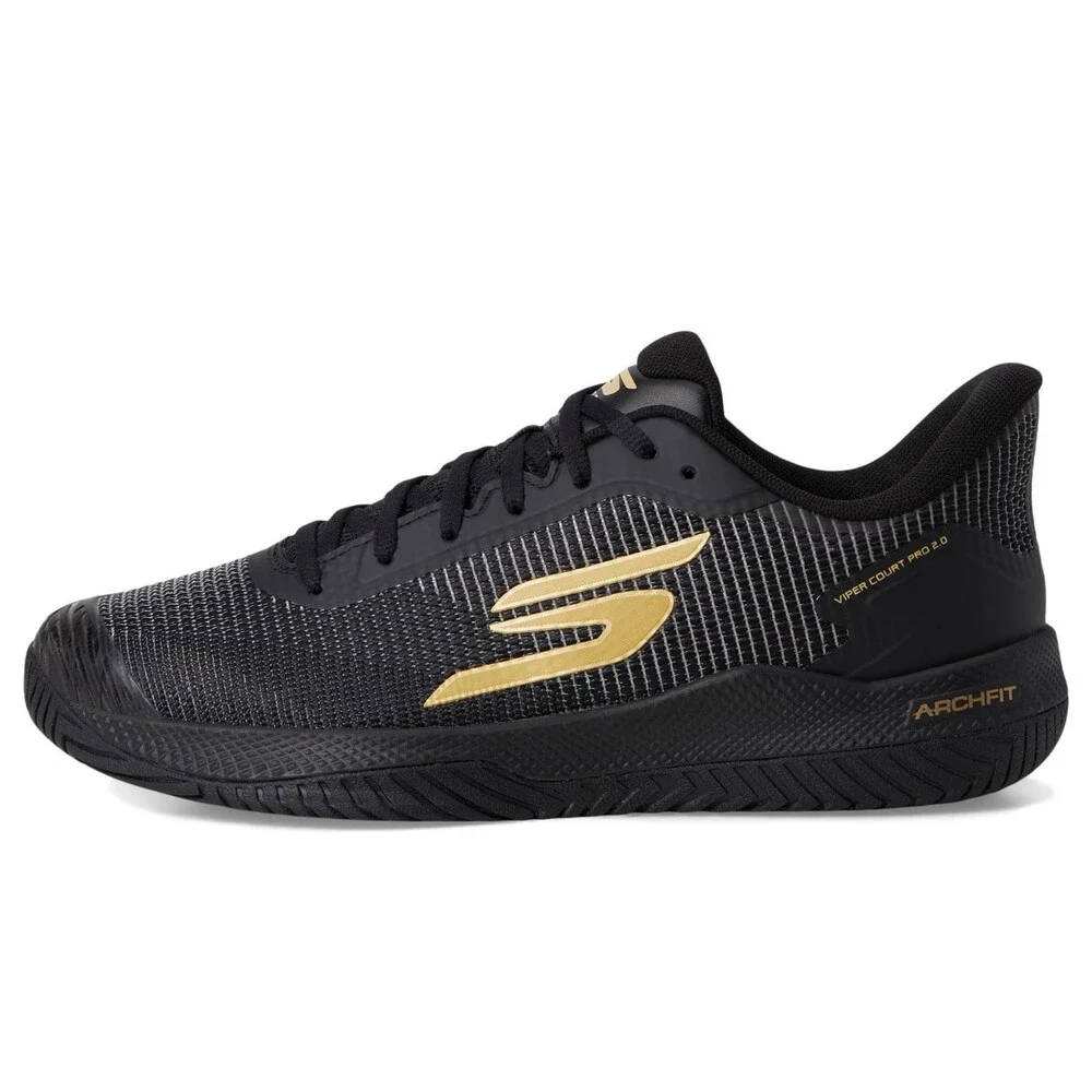 Skechers Viper Court Pro 2.0 246109-BKGD Men 8.5 Black Pickleball Shoes ZOGG3571